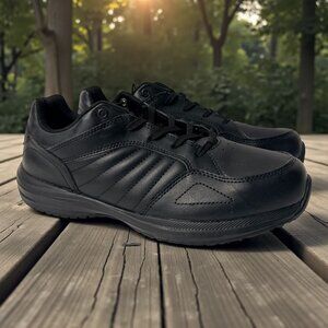 Tredsafe Black Slip-Resistant Work Shoes For Women's Comfortable & Durable Desig